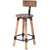 28" Brown and Natural Solid Wood and Iron Bar Chair 28" Brown and Natural Solid Wood and Iron Bar Chair