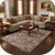 7' X 9' Gray And White Tribal Washable Area Rug With UV Protection