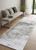 2' X 5' White Gray And Green Abstract Washable Area Rug With UV Protection 2' X 5' White Gray And Green Abstract Washable Area Rug With UV Protection