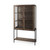 36" Brown and Black Solid Wood and Metal Display Cabinet With Two Doors 36" Brown and Black Solid Wood and Metal Display Cabinet With Two Doors