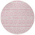 8' Pink And Ivory Round Geometric Washable Indoor Outdoor Area Rug