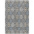 10' X 14' Gray Ivory And Navy Blue Floral Medallion Washable Indoor Outdoor Area Rug