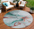 8' Teal Blue And Terra Cotta Round Abstract Washable Indoor Outdoor Area Rug 8' Teal Blue And Terra Cotta Round Abstract Washable Indoor Outdoor Area Rug