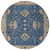 8' Navy Blue And Beige Round Floral Washable Indoor Outdoor Area Rug 8' Navy Blue And Beige Round Floral Washable Indoor Outdoor Area Rug