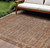 9' X 12' Copper And Peach Floral Washable Indoor Outdoor Area Rug