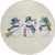 8' Ivory And Denim Blue Round Snowmen Washable Indoor Outdoor Area Rug