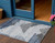 3' X 5' Blue Ivory And Charcoal Geometric Washable Indoor Outdoor Area Rug 3' X 5' Blue Ivory And Charcoal Geometric Washable Indoor Outdoor Area Rug