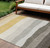 8' X 10' Pewter Gold And Ivory Striped Washable Indoor Outdoor Area Rug 8' X 10' Pewter Gold And Ivory Striped Washable Indoor Outdoor Area Rug
