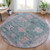 8' Green And Purple Round Tribal Washable Indoor Outdoor Area Rug 8' Green And Purple Round Tribal Washable Indoor Outdoor Area Rug
