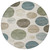 8' Ivory Fern Green And Teal Blue Round Geometric Washable Indoor Outdoor Area Rug 8' Ivory Fern Green And Teal Blue Round Geometric Washable Indoor Outdoor Area Rug