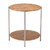 22" Natural and Silver Wood and Steel Round End Table With Shelf
