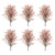 Set of Six 8" Pink And Green Artificial