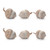 Set of Six Beige Polyresin Thanksgiving Tabletop Sculpture