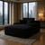 67" Black Corduroy Oversized Chaise Lounge Chair And Toss Pillows