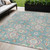 5' X 8' Teal Blue Pink And Orange Ogee Washable Indoor Outdoor Area Rug 5' X 8' Teal Blue Pink And Orange Ogee Washable Indoor Outdoor Area Rug
