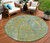 8' Artichoke Green And Gold Round Botanical Leaves Washable Indoor Outdoor Area Rug 8' Artichoke Green And Gold Round Botanical Leaves Washable Indoor Outdoor Area Rug