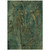 9' X 12' Green And Brown Botanical Leaves Washable Indoor Outdoor Area Rug