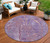 8' Plum And Blush Round Botanical Leaves Washable Indoor Outdoor Area Rug 8' Plum And Blush Round Botanical Leaves Washable Indoor Outdoor Area Rug
