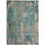3' X 5' Teal Blue And Gold Abstract Washable Indoor Outdoor Area Rug