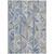 3' X 5' Denim Blue And Ivory Geometric Washable Indoor Outdoor Area Rug