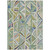 9' X 12' Sage Blue And Ivory Geometric Washable Indoor Outdoor Area Rug