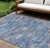 8' X 10' Denim Blue Lavender And Ivory Striped Washable Indoor Outdoor Area Rug 8' X 10' Denim Blue Lavender And Ivory Striped Washable Indoor Outdoor Area Rug