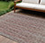 10' X 14' Burgundy And Gray Striped Washable Indoor Outdoor Area Rug