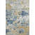 9' X 12' Blue Ivory And Gold Abstract Washable Area Rug With UV Protection
