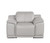 39" Ash Gray Genuine Leather Wall Hugger Power Recliner With USB