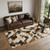 5' X 8' Black Brown And Ivory Geometric Washable Area Rug With UV Protection