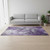 5' X 8' Purple And Ivory Abstract Washable Area Rug With UV Protection 5' X 8' Purple And Ivory Abstract Washable Area Rug With UV Protection