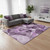 10' X 14' Purple And Ivory Abstract Washable Area Rug With UV Protection
