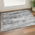 3' X 5' Gray And Ivory Abstract Washable Area Rug With UV Protection