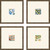 Set Of Four Botanica III Gold Framed Wall Art