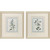 Set Of Two Shabby Chic Botanical Gold Framed Wall Art
