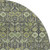 8' Green Gray And Ivory Tribal Washable Round Rug With UV Protection
