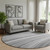 8' Gray And Ivory Abstract Washable Round Rug With UV Protection
