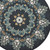 6' Round Black Floral Paradise Area Rug