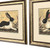 Set Of Two Folk Art Rabbit Gold Framed Wall Art