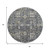 8' Charcoal Ivory And Gold Floral Washable Round Rug With UV Protection