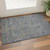 3' X 5' Khaki And Blue Floral Washable Area Rug With UV Protection 3' X 5' Khaki And Blue Floral Washable Area Rug With UV Protection