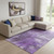 9' X 12' Purple Ivory And Gray Abstract Washable Area Rug With UV Protection 9' X 12' Purple Ivory And Gray Abstract Washable Area Rug With UV Protection