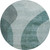 8' Green And Gray Geometric Washable Round Rug With UV Protection
