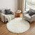 6' X 6' Off White Faux Fur Shag Washable Round Rug 6' X 6' Off White Faux Fur Shag Washable Round Rug
