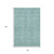 8' X 10' Teal And Ivory Floral Washable Area Rug With UV Protection 8' X 10' Teal And Ivory Floral Washable Area Rug With UV Protection