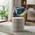 20" Cream Fabric Tufted Round Footstool 20" Cream Fabric Tufted Round Footstool