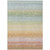3' X 5' Salmon Blue And Peach Striped Washable Indoor Outdoor Area Rug