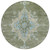 8' Fern Green And Blue Round Medallion Washable Indoor Outdoor Area Rug 8' Fern Green And Blue Round Medallion Washable Indoor Outdoor Area Rug