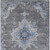 3' X 5' Graphite And Blue Medallion Washable Indoor Outdoor Area Rug