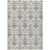 9' X 12' Silver Blue And Gray Damask Washable Indoor Outdoor Area Rug